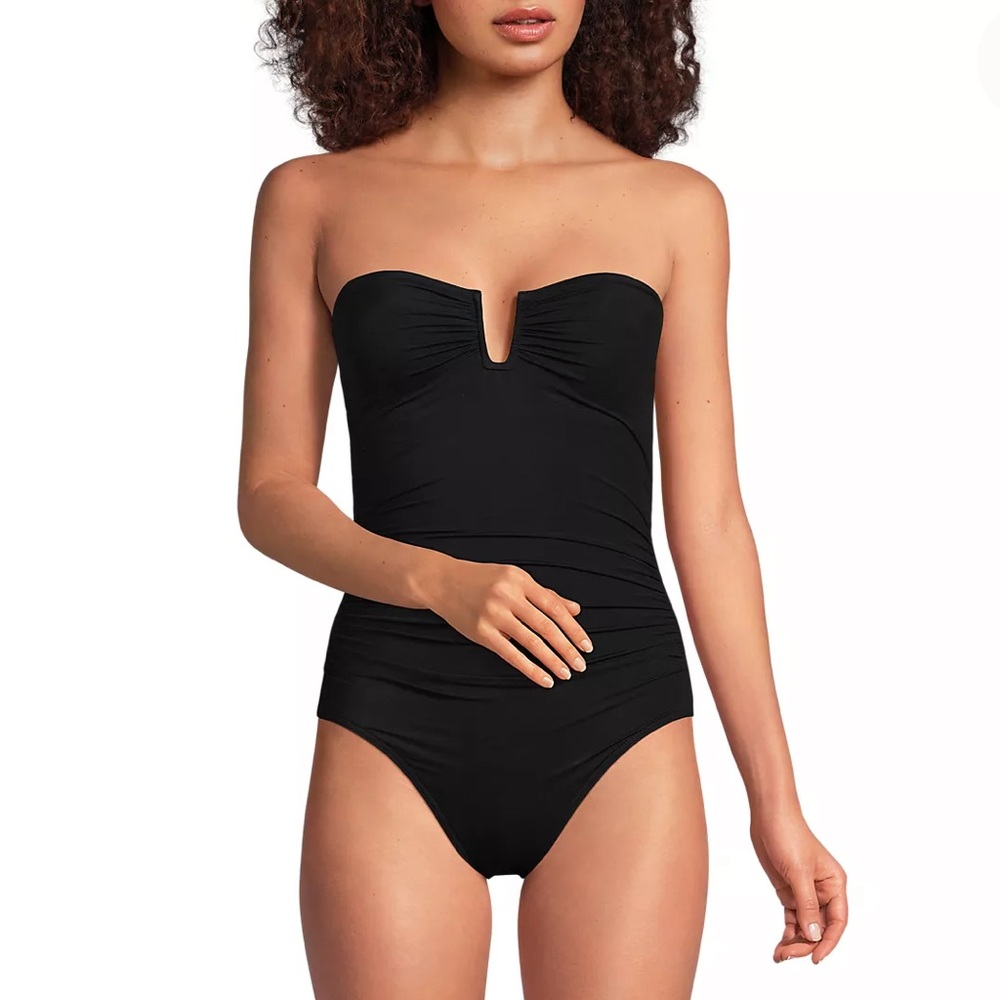 Lands' End Women's Black U-Wire One Piece Swimsuit never worn - brand new